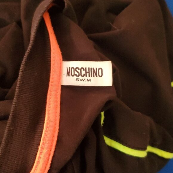 Moschino Swim Neon Stripe Accent T Shirt in Black size XS - Picture 7 of 13